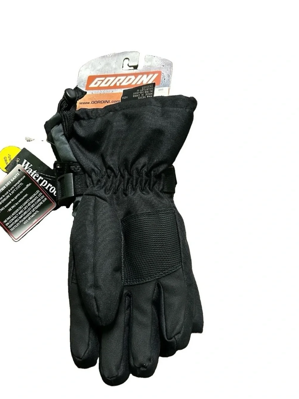 NWT Gordini Juniors Black Waterproof Winter Gloves Size Large